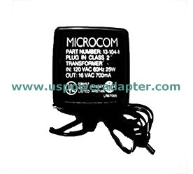 New Microcom 13-104-1 AC Power Supply Charger Adapter