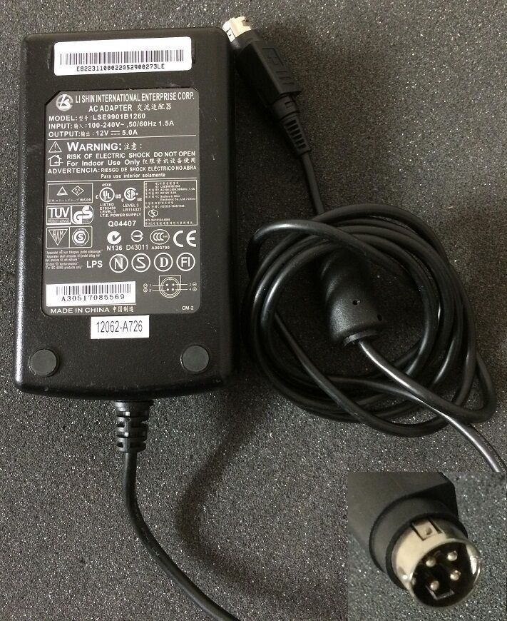 Original Charger LISHIN LSE9901B1260 Adapter 12V 5A 4 Pins ISBN: Not applicable Compatible Brand: