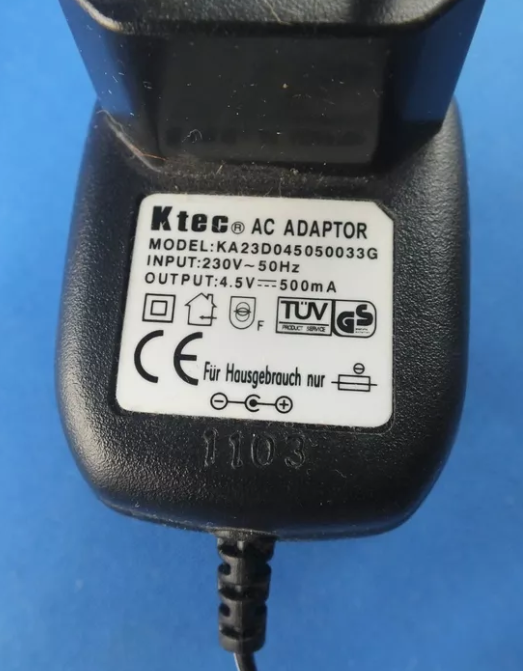 *Brand NEW*Genuine Model KA23D0345050033G Ktec 4.5V 500mA AC Adapter Charger Power Supply - Click Image to Close