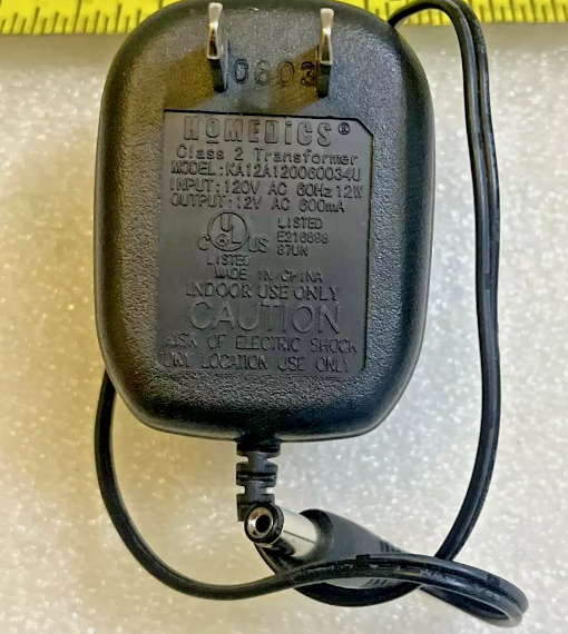 *Brand NEW*12V AC 600mA AC/DC ADAPTER Homedics Class 2 Transformer Model ka12a120060034u Power Suppl