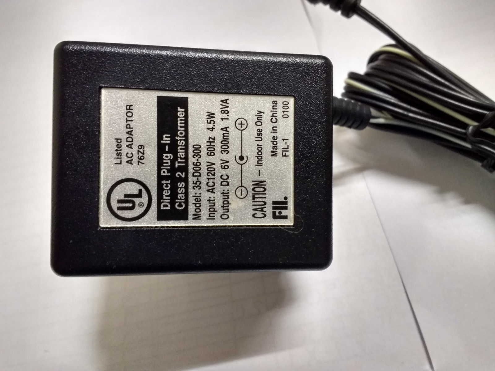 New 6V 300mA Casio 35-D06-300 Power SUPPLY AC ADAPTER - Click Image to Close