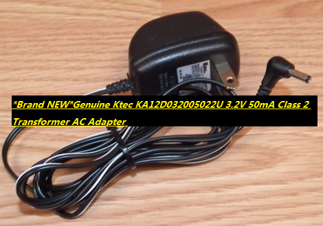 *Brand NEW*Genuine Ktec KA12D032005022U 3.2V 50mA Class 2 Transformer AC Adapter