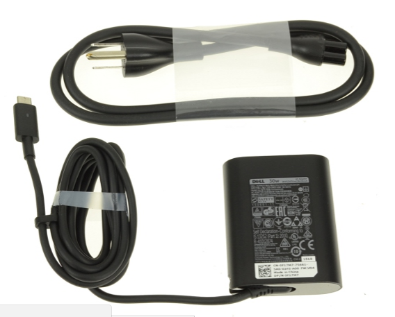 New Dell OEM 30-Watt USB Type-C AC Power Adapter with Connector - F17M7 - RDYGF Genuine Dell OEM