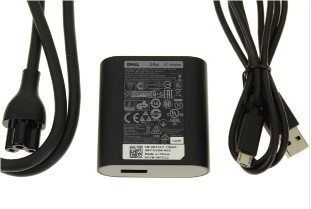 New Dell OEM Venue 11 Tablet USB AC Power Adapter 24 watt - 24W - KTCCJ