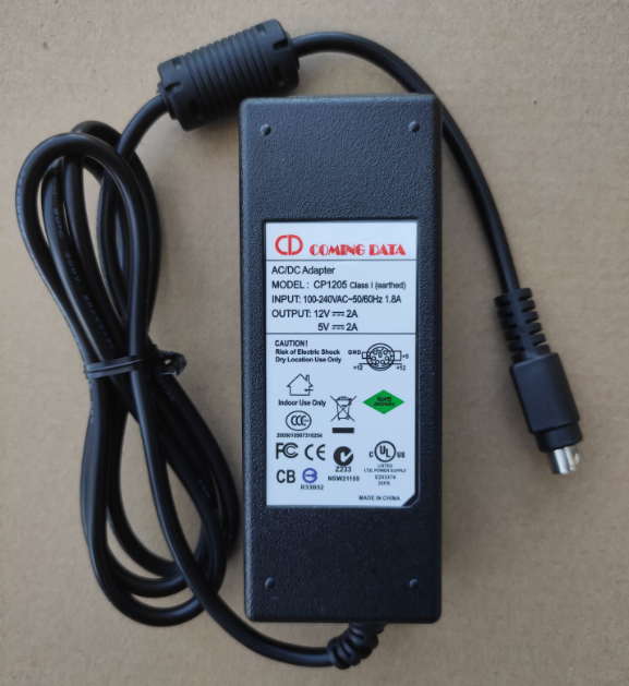 *Brand NEW* 12V 2A 5V 2A AC DC ADAPTHE CD COMING DATA CP1205 Class I(earthed) POWER Supply
