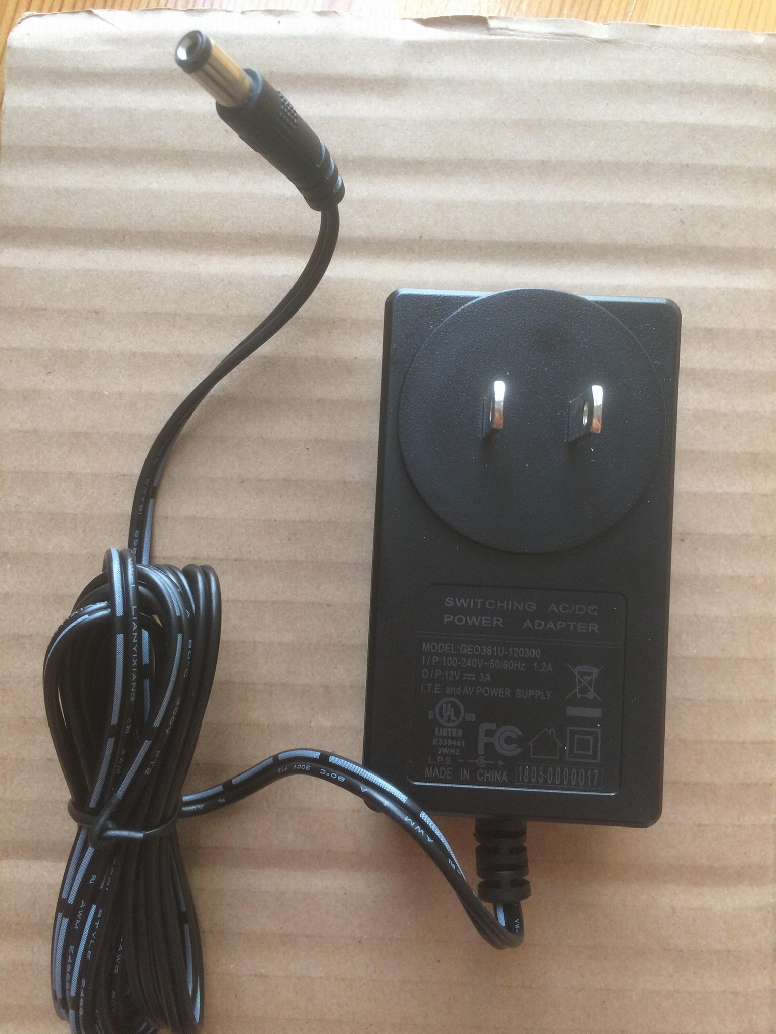 *Brand NEW* GEO361U-120300 36W Wall 12V 3A AC Adapter Power supply IN STOCK