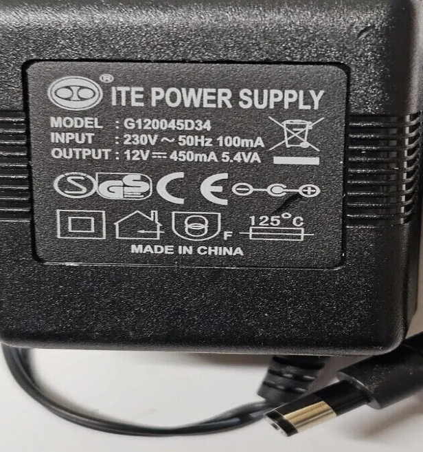 *Brand NEW*ITE G120045D34 12V 450mA AC ADAPTER POWER SUPPLY