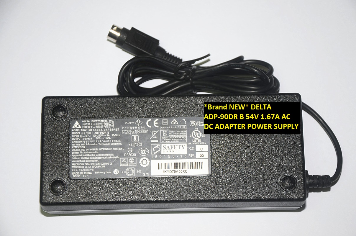 *Brand NEW* AC100-240V 50/60Hz AC DC ADAPTER 54V 1.67A DELTA ADP-90DR B POWER SUPPLY