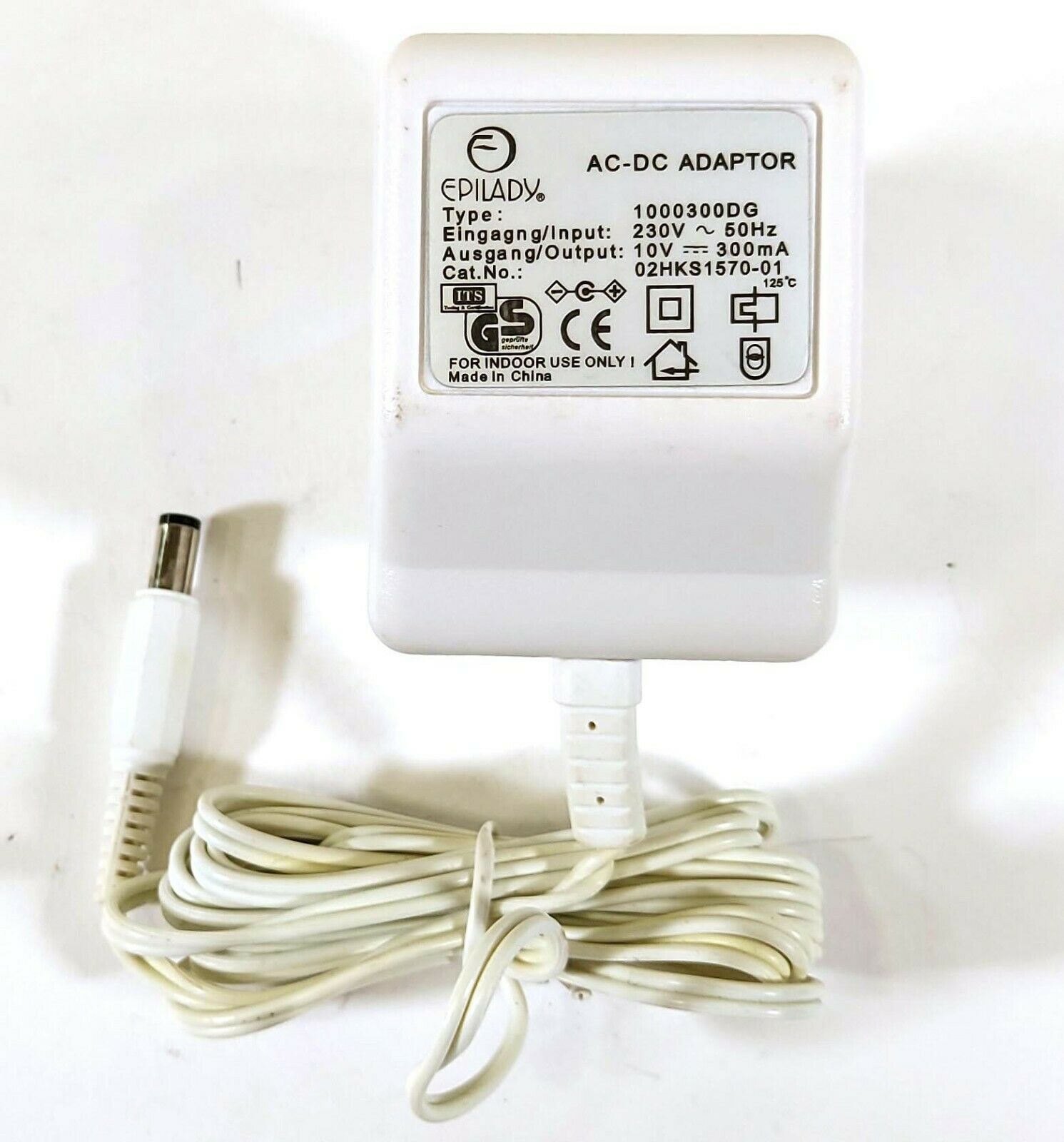 GS Epilady 1000300DG AC/DC Adapter 10V 300mA Original Charger Power Supply D274 Output Current: 30