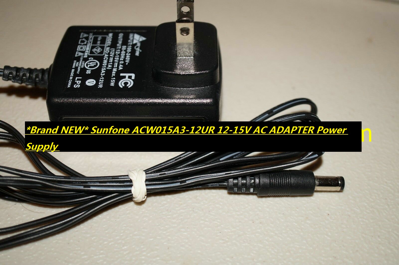 *Brand NEW* Sunfone ACW015A3-12UR 12-15V AC ADAPTER Power Supply - Click Image to Close