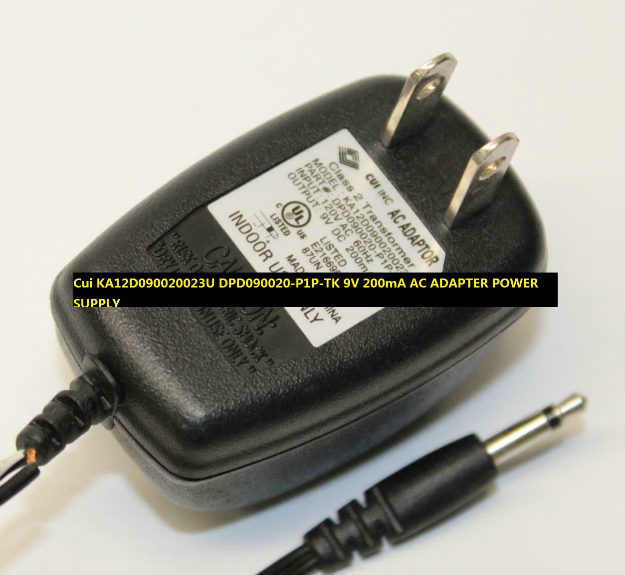 *100% Brand NEW* 9V 200mA AC ADAPTER Cui KA12D090020023U DPD090020-P1P-TK POWER SUPPLY