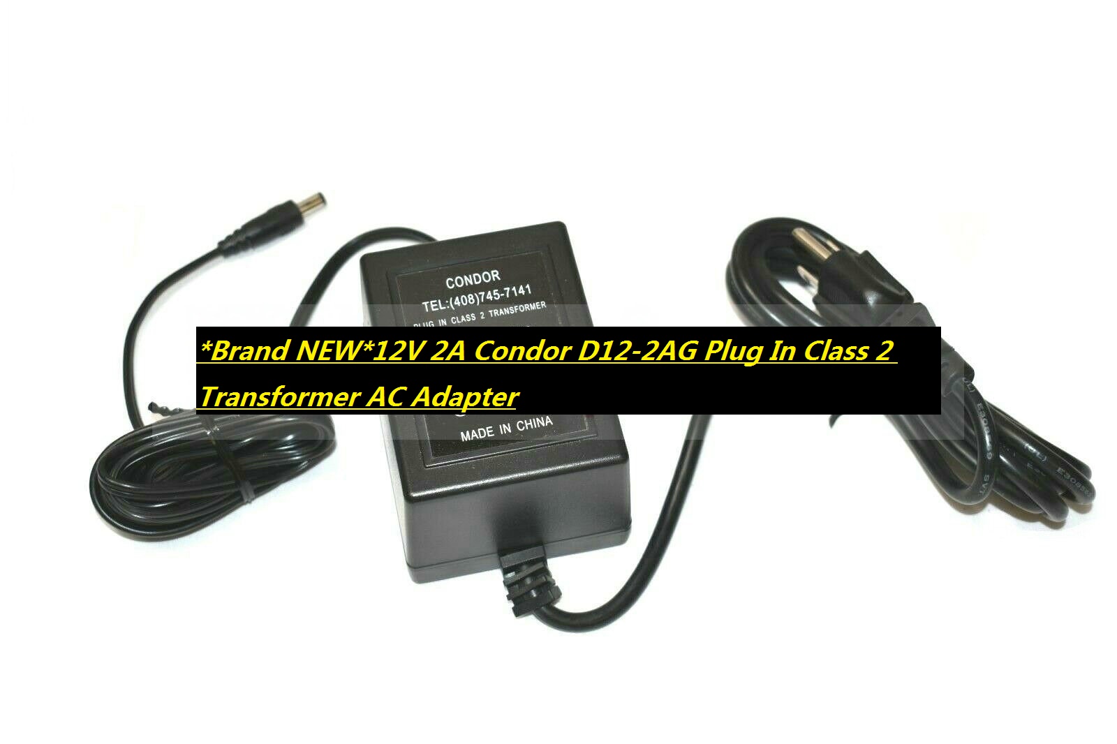 *Brand NEW*12V 2A Condor D12-2AG Plug In Class 2 Transformer AC Adapter - Click Image to Close
