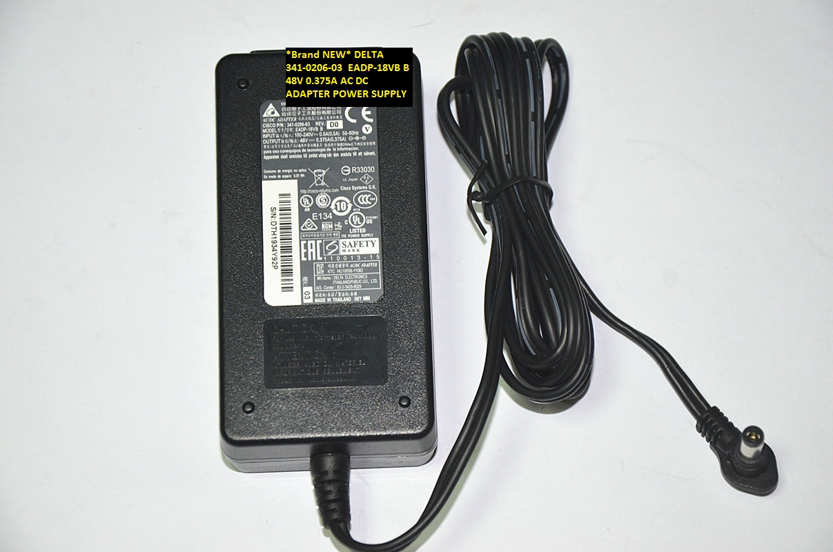 *Brand NEW* AC DC ADAPTER DELTA 48V 0.375A EADP-18VB B 341-0206-03 POWER SUPPLY