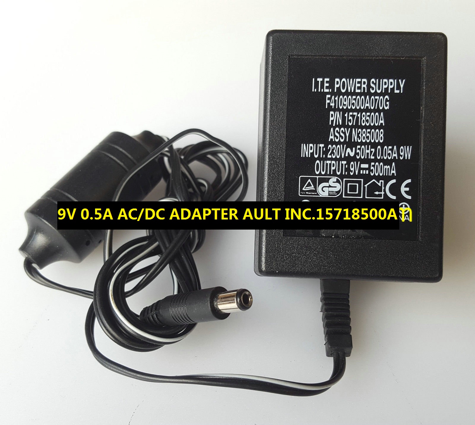 *100% Brand NEW* 9V 0.5A AC/DC ADAPTER AULT INC.15718500A for F41090500A070G POWER SUPPLY - Click Image to Close
