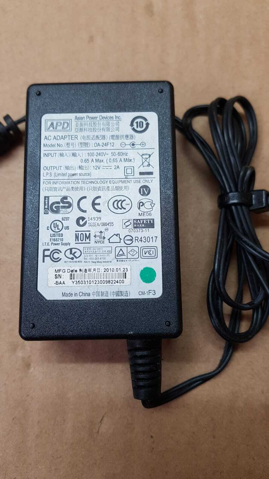 *Brand NEW*Genuine APD 12V 2A AC/DC ADAPTER DA-24F12 Power Supply