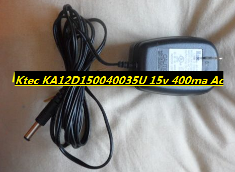 *Brand NEW*Ktec KA12D150040035U FOR 15v 400ma tip positive Ac adapter