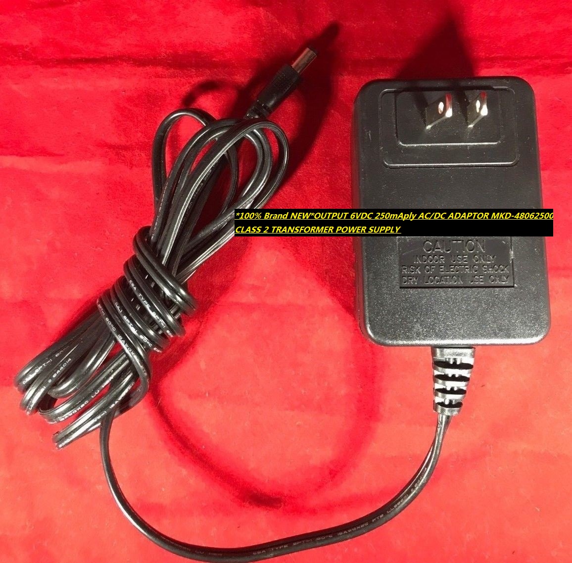 *100% Brand NEW*OUTPUT 6VDC 250mAply AC/DC ADAPTOR MKD-48062500 CLASS 2 TRANSFORMER POWER SUPPLY