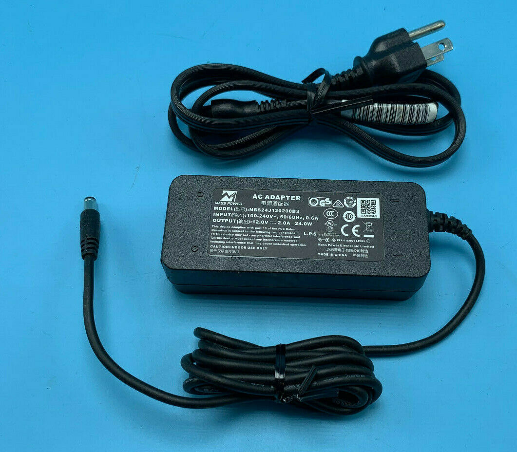 *Brand NEW*Mass Power NBS24J120200B3 12 Volt DC, 2.0A L.P.S. AC / DC Adapter Power Supply - Click Image to Close