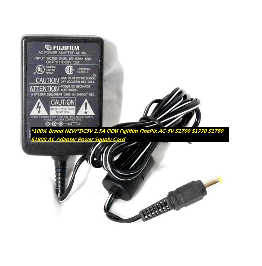 *100% Brand NEW*DC5V 1.5A OEM Fujifilm FinePix AC-5V S1700 S1770 S1780 S1800 AC Adapter Power Supply