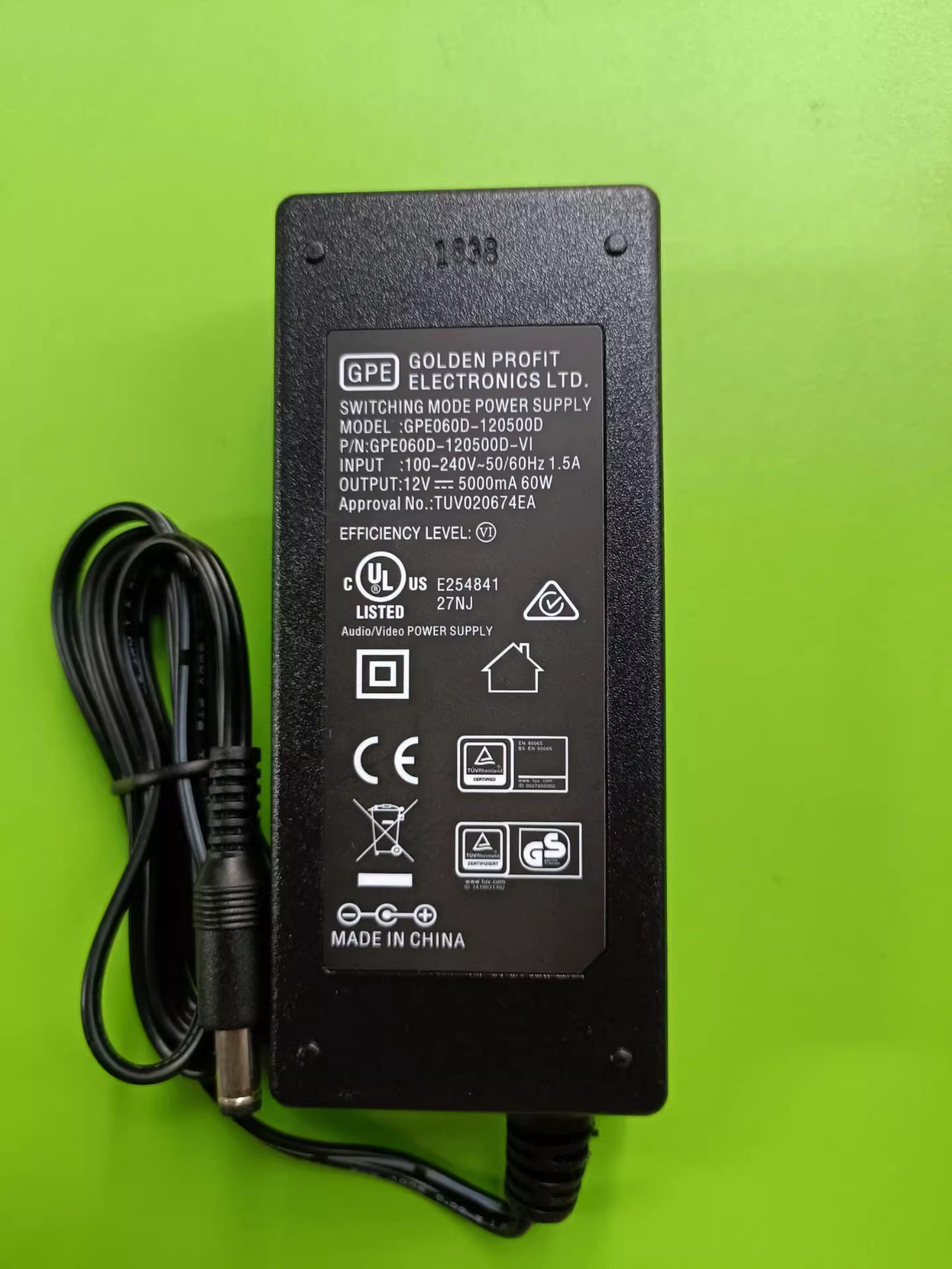 *Brand NEW*GPE GPE060D-120500D-VI GPE060D-120500D 12V 5A AC DC ADAPTHE POWER Supply