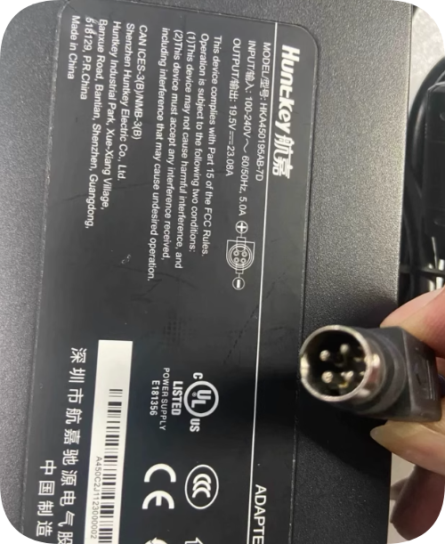 *Brand NEW* HKA450195AB-7D charger cable Huntkey 19.5V 23.08A four-pin 4-hole all-in-one power adapt