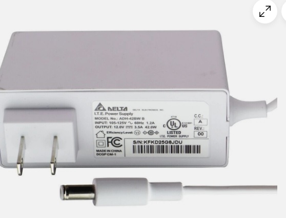 Delta (12V/3.5A) 42-WATT ITE Power Supply Wal Adapter - White (ADH-42BW B) Brand Delta Type Adapter