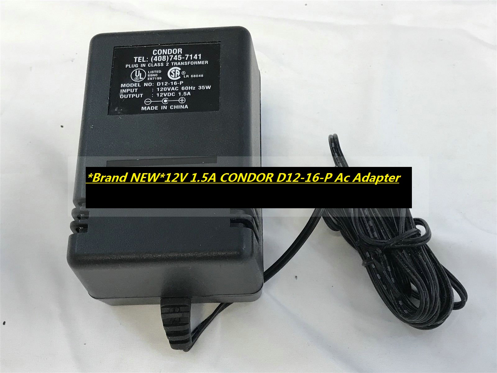 *Brand NEW*12V 1.5A CONDOR D12-16-P Ac Adapter