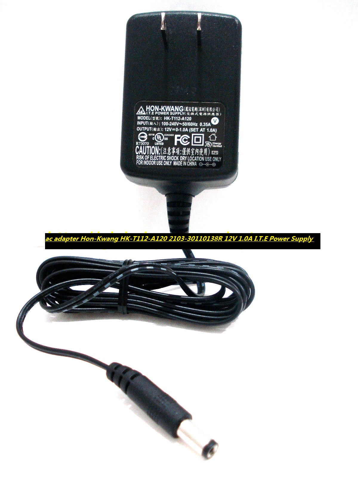 *100% Brand NEW* ac adapter Hon-Kwang HK-T112-A120 2103-30110138R 12V 1.0A I.T.E Power Supply