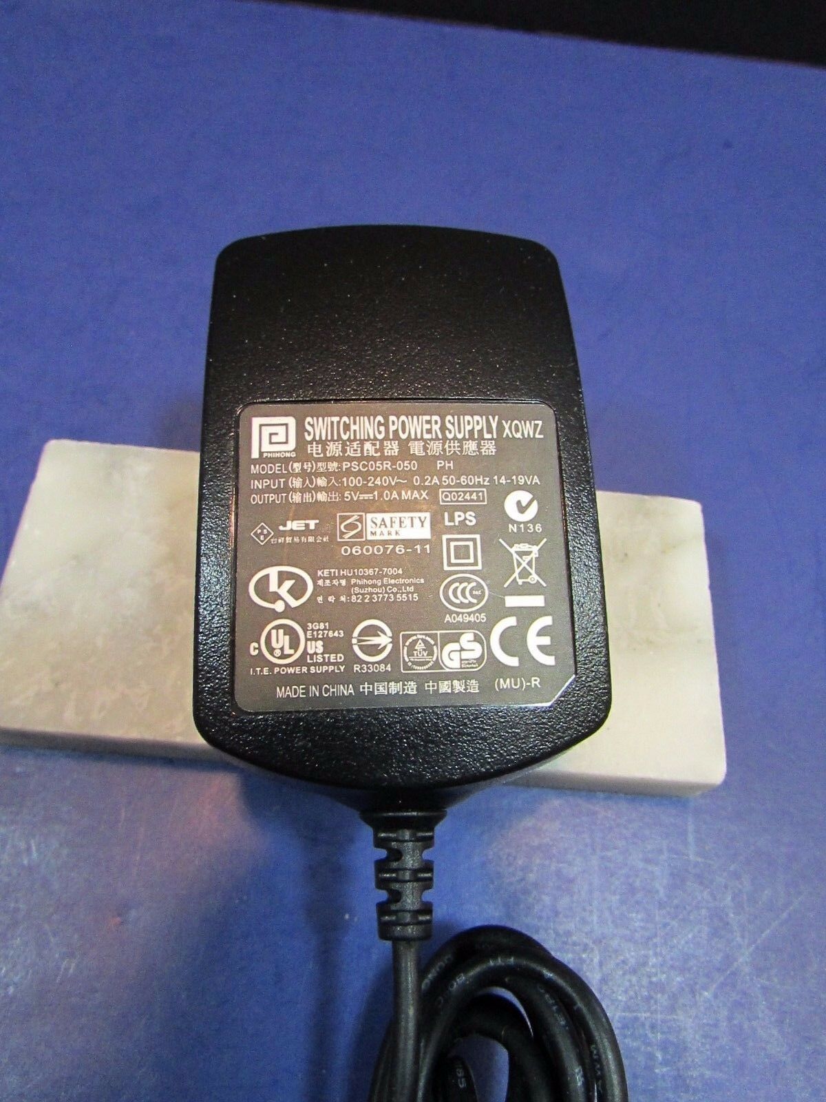 New PHIHONG PSC05R-050 5V 1.0A 1A SWITCHING POWER SUPPLY AC ADAPTER