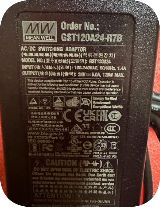 *Brand NEW*Original 24V 5A AC ADAPTER MW GST120A24-R7B 120W Power Supply